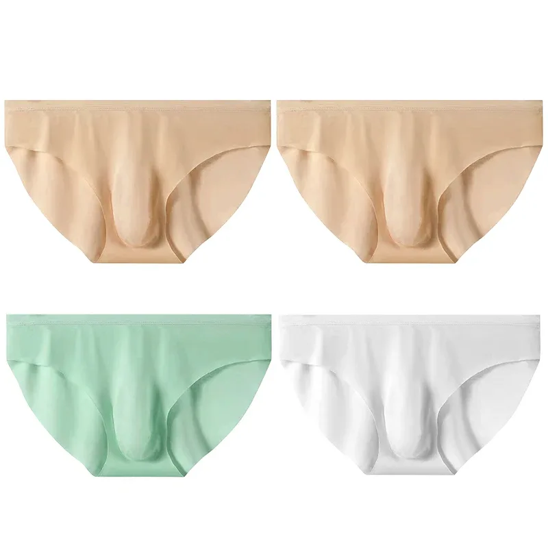 4pcs Panlalaking Ice Silk Briefs sa Tag-init Transparent na Seamless Sexy Mabilis na pagkatuyo Trendy Breathable Underwear Ultra-manipis na Panty — image 22