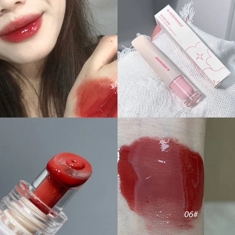 Jelly Lip Gloss Tahan Lama Cermin Air Lip Glaze Berwarna Pelembab Lipstik Kristal Mengkilap Warna Bibir Korea Perawatan Bibir Makeup