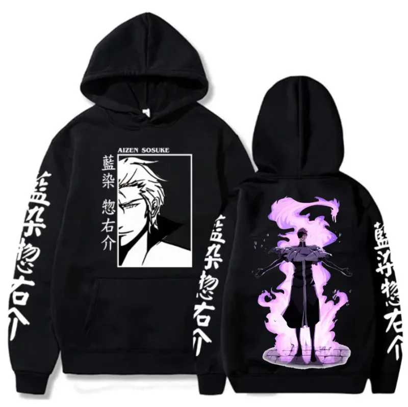 Japón Anime Bleach Aizen Sosuke Manga Cosplay sudaderas con capucha jerseys Tops hombre mujer Ropa de Manga larga sudaderas con capucha de dibujos animados sudadera