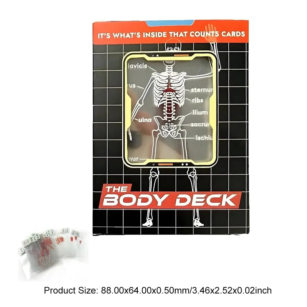 The Body Deck Cards Επαναχρησιμοποιήσιμο σώμα Διαφανές τραπουλόχαρτα πολλαπλών χρήσεων Ανθρώπινη ανατομία Παιγνιόχαρτα για δώρα φίλων — image 6