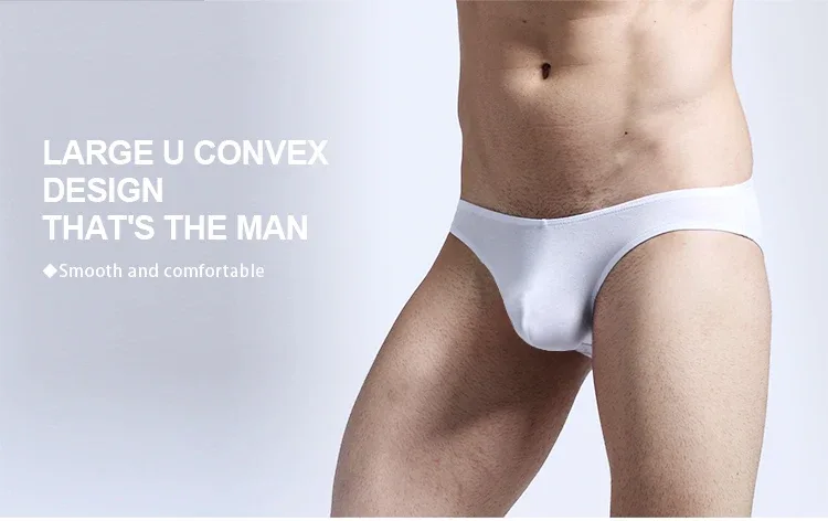 Intimo da uomo, pantaloni a triangolo piccolo da uomo, U convesso, mutande laterali strette e modali sottili elasticizzate sexy a vita bassa — image 13