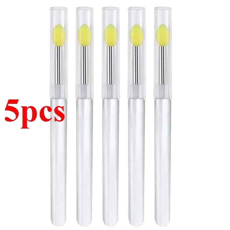 3/5/10 Chiếc Di Động Silicone Cọ Môi Có Nắp Mềm Mại Đa Năng Son Dưỡng Môi Applicator Son Môi Lipgloss Cọ Trang Điểm