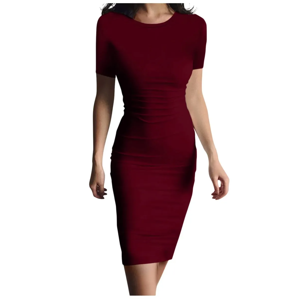 Summer Dress High Stretch Tank Robe Solid Short Sleeve Casual Slim Long Pencil Dress Women Sexy Maxi Dress Elegant Thin Vestido