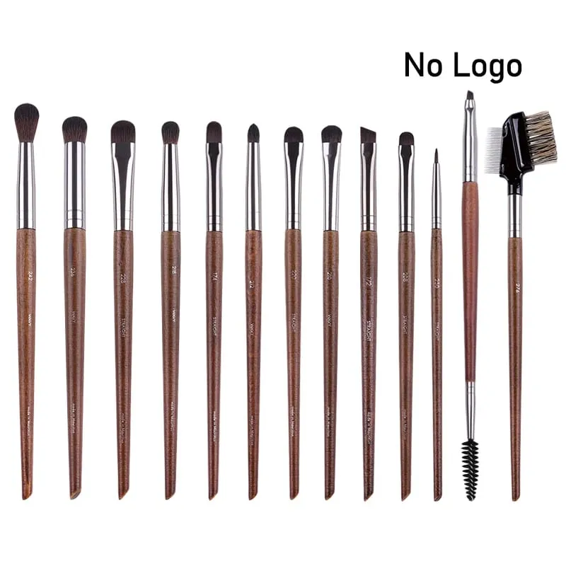 Natuurlijk hout Oogmake-up kwasten hele set Pro Crease Oogschaduw Make-up kit smudge highlighter wenkbrauw Lip wimperborstel praktisch