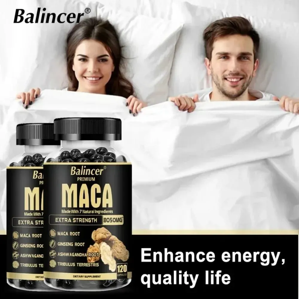 7in1 Premium Maca Root Capsules with Ashwagandha Ginseng and More - Nergy Performance and Mood Support