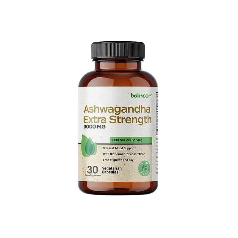 Balincer Ashwagandha Capsules | Ashwagandha Extract Supplement | Boost Energy Relieve Stress Support Mood & Focus
