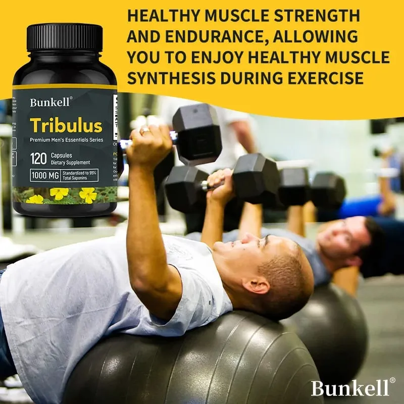 Tribulus Terrestris Capsules - Boosts Energy Improves Mood Enhances Endurance and Athletic Performance - 120 Capsules