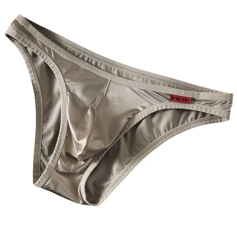 Men Low Waist Satinlike Ice Silk Stretch Brief Underwear Breathable Pouch Soft Fabric Underpants for Multiple Seasons — image 13