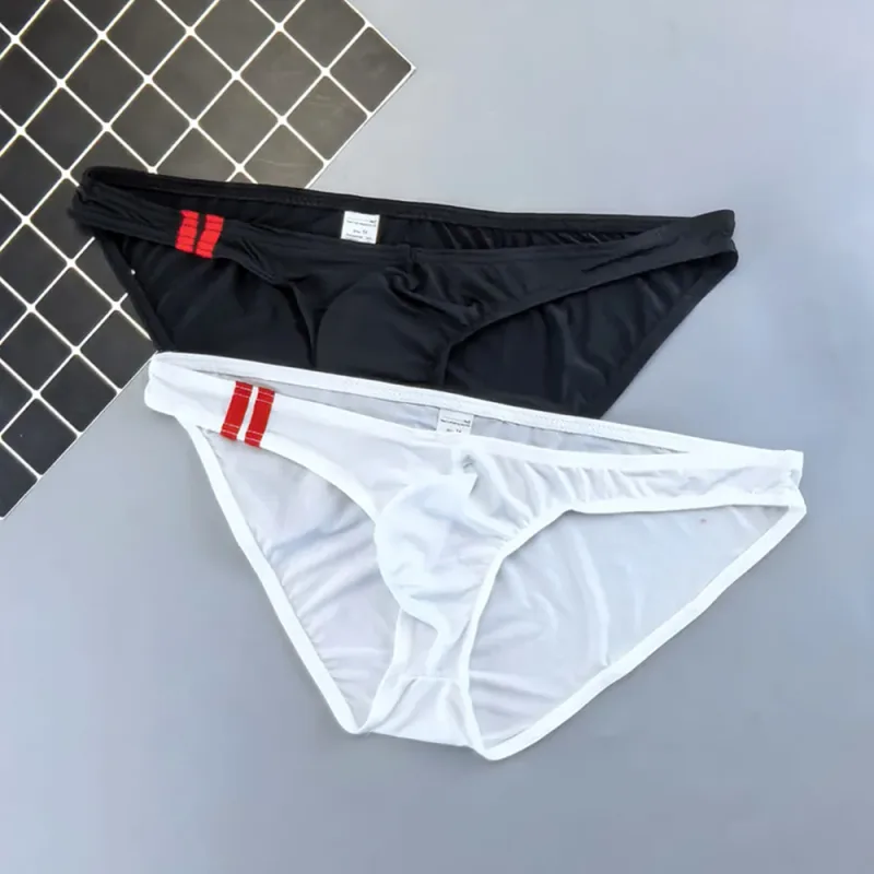 Mens Sexy Ice Silk Underwear Briefs Ultra Thin Seamless Panties Quick Dry Breathable Lingerie Male Comfortable Plus Size Panty — image 1