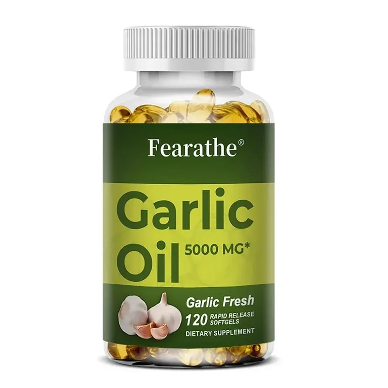 Softgels שמן שום 5000 מ"ג מחזור לב וכלי דם חיסוני לב ללא טעם ללא GMO תוסף ללא גלוטן
