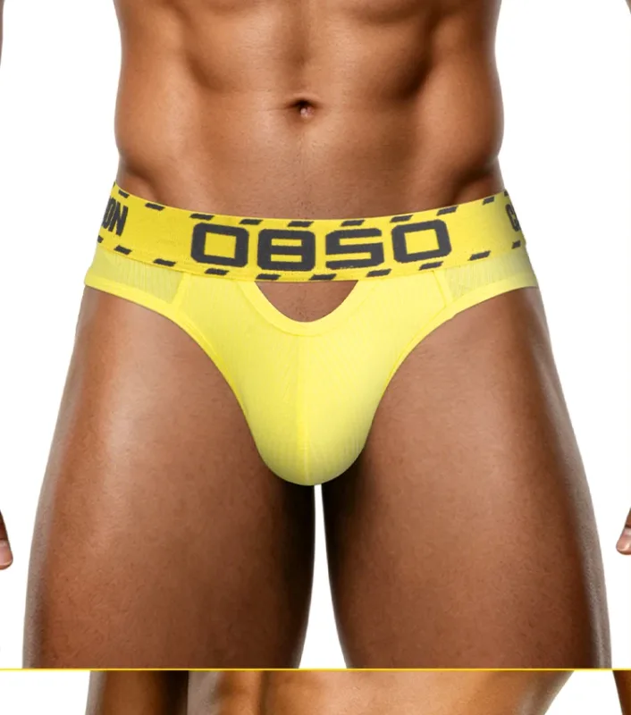 1/3Pcs Cotton Men Underwear Sexy Breathable Bikini Panties Underpants Large Crotch Pouch Mens Briefs with Front and Back Cutouts