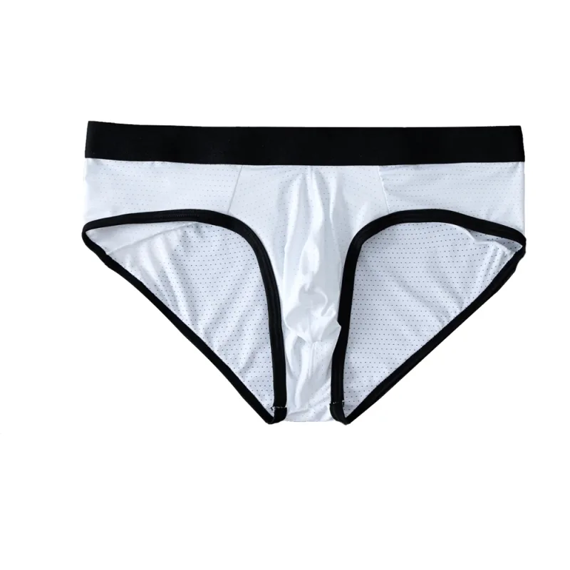Fashion Mens Underwear Briefs Breathable Mesh Men's Panties Men Brief Bikini Underpants Back Patch Big Pouch Man Trunks D3-11