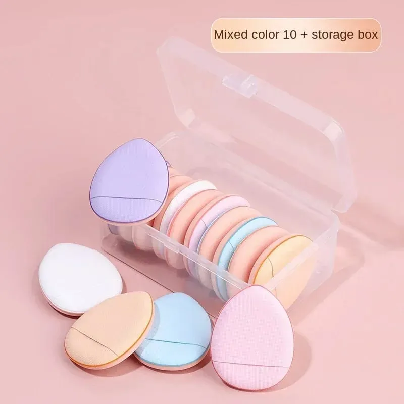 10 יחידות Mini Finger Puff Foundation כרית אוויר קטנה פודרה ספוג קונסילר BB Cream כלי איפור קוסמטי