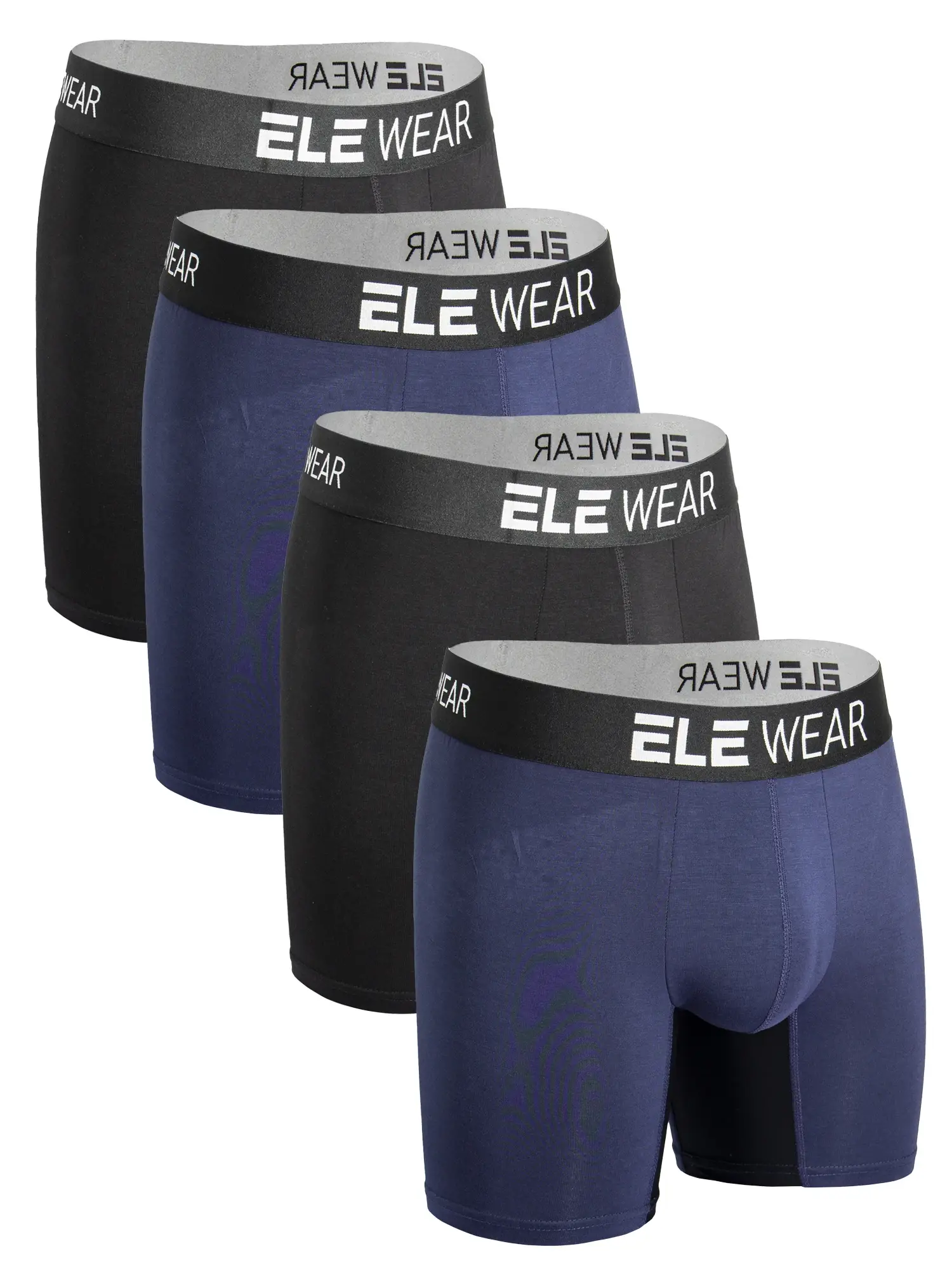 Bamboo 4pcs Men's Underwear Boxer Briefs For Men, Moisture-Wicking Long Sports Underwear
