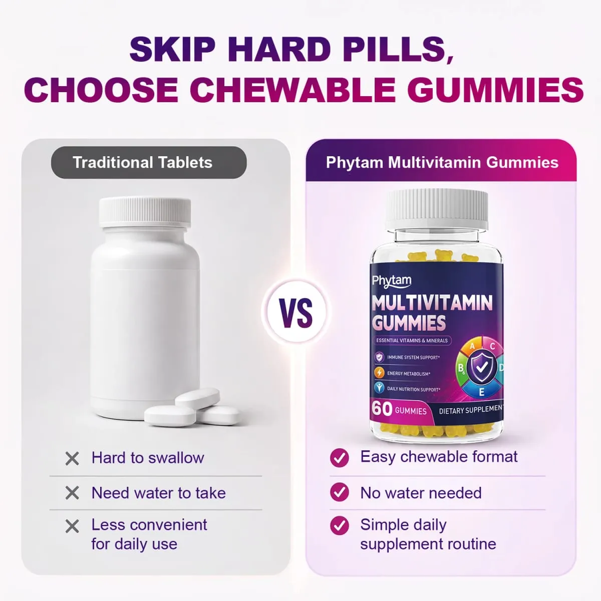 Felnőtt multivitaminos medvegumik 14 az 1-ben vitaminok ásványi anyagok komplex C-vitamin Cink B D energiaanyagcsere Immun napi táplálkozási támogatás 60 szám — image 7