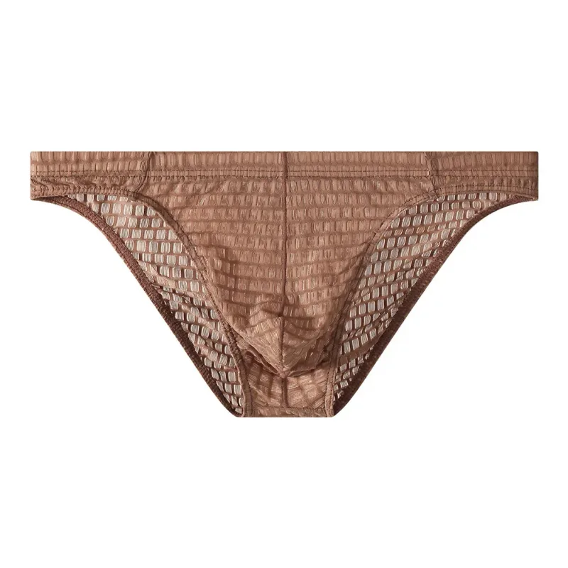 Men's Breathable See Through Underwear Briefs With Low-Waist Design And U Convex Pouch For Support And Comfort