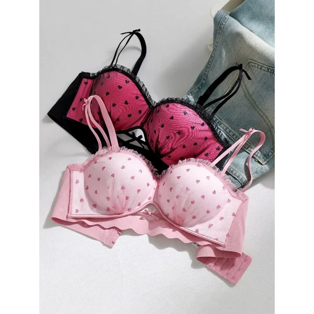 Babae 2026 Bagong Purong Pagnanais French Lace Half Cup Bra Maliit na Bust Push Up Anti Sag Comfort Pang-araw-araw na Pagsuot ng Mga Babae na Lingerie Brassiere — image 2