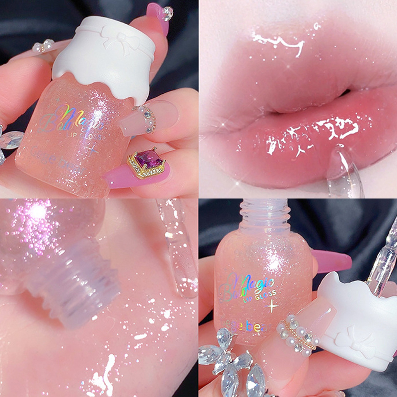 Butterfly shaped milk can lip balm moisturizes and moisturizes the mirror surface with a shimmering and pouty lips