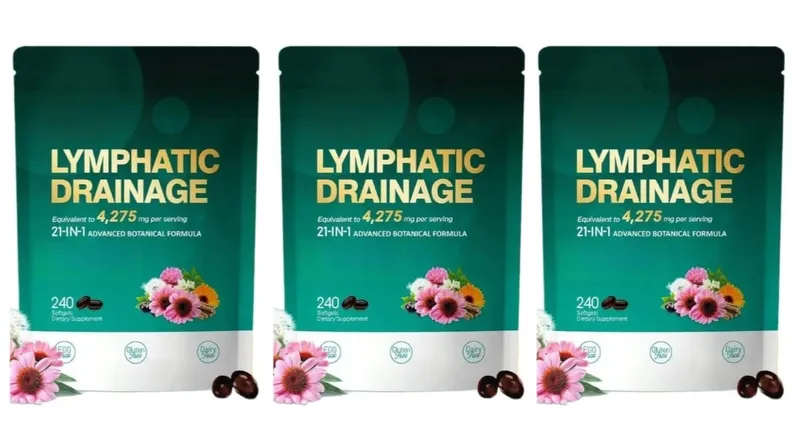 Lymphatic Drainage Capsules 4275mg 21 in 1 with Herbal Blend with Dandelion Burdock & Turmeric Supplement 240 Softgels Per Bag — image 8