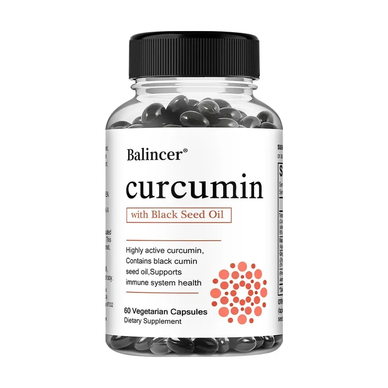 Turmeric Curcumin Capsules Supplement with Black Seed Oil Extract for Joint Digestive & Immune Support Brain Cognition