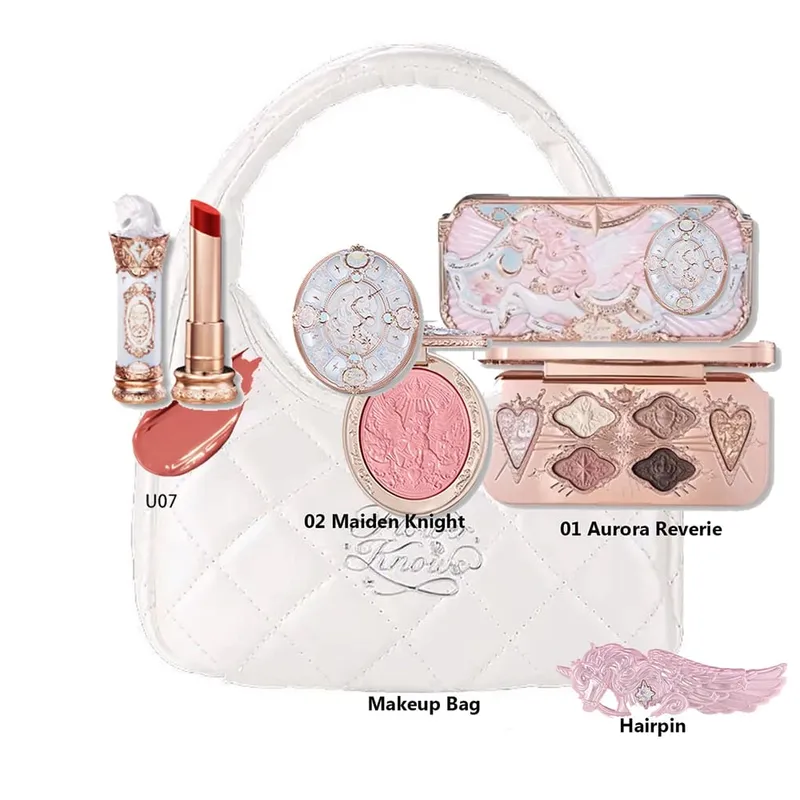 Flowerknows オールインワン マックアップ セット ギフトボックス フラワー ノウズ グリッター アイシャドウ パレット チーク ロングラスティング グロス 口紅 バッグ付き — image 11
