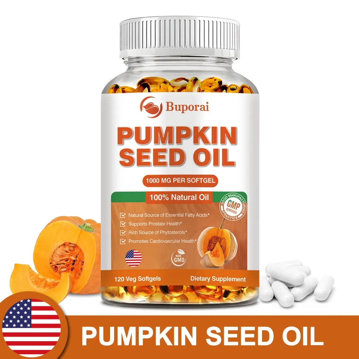Pumpkin Seed Oil - Promotes Hair Growth Urinary Tract and Prostate Health Cardiovascular Support