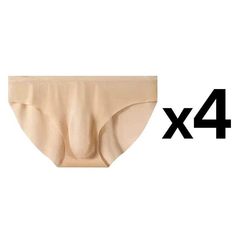 4pcs Panlalaking Ice Silk Briefs sa Tag-init Transparent na Seamless Sexy Mabilis na pagkatuyo Trendy Breathable Underwear Ultra-manipis na Panty — image 19