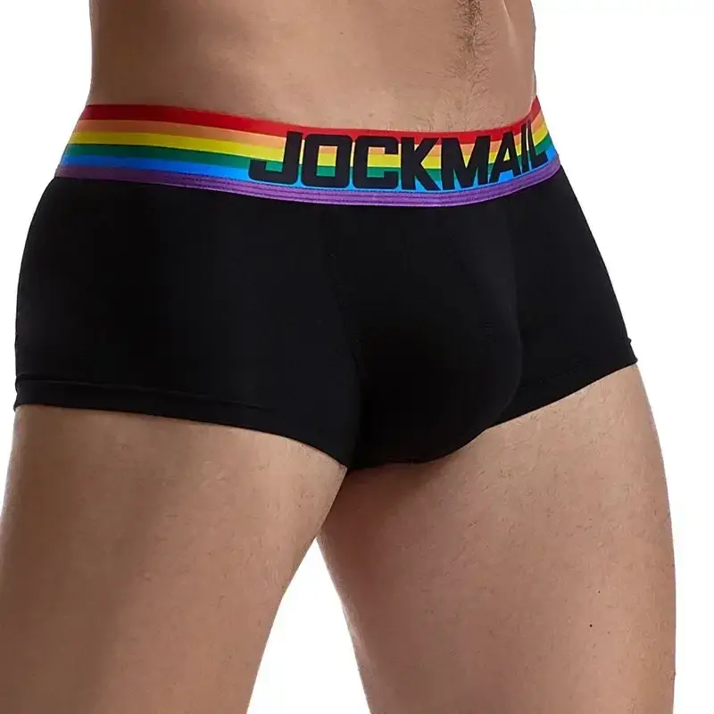 Cintura arcobaleno Mutande da uomo Boxer da uomo in cotone Boxer da uomo Intimo traspirante da uomo Mutandine da uomo Boxer morbidi Balck White — image 6