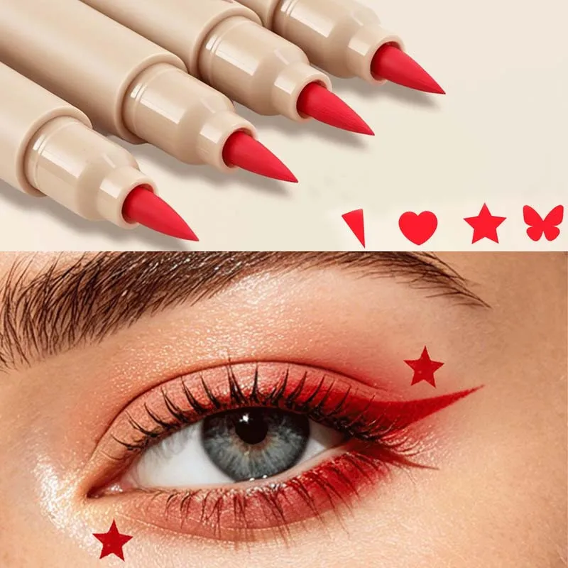 2-σε-1 διπλό άκρο Stamp Seal Eyeliner Γρήγορο Στέγνωμα Αδιάβροχο και Αδιάβροχο, Αδιάβροχο και Αδιάβροχο Δεν είναι εύκολο να μουτζουρώσετε Πολύχρωμο Μακιγιάζ Ματιών — image 2