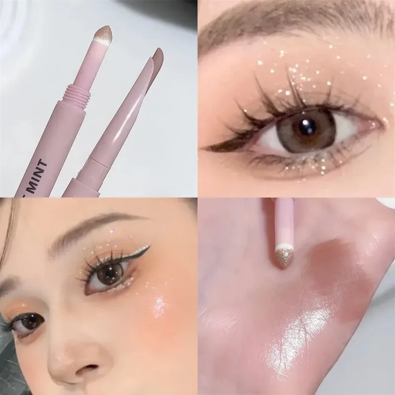Dual End Glitter Matte Aegyosal Pen Brightening Highlight & Shadow Stick szemsmink fekvő selyemhernyó szemceruza gél ceruza 애교살 펜 — image 20