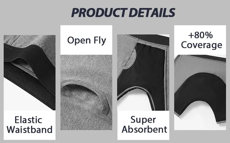 Ultra-Absorbent Incontinence Underwear Men Panties Maximum Absorbency Overnight Urinary Briefs Leak Protection Men Boxers — image 7