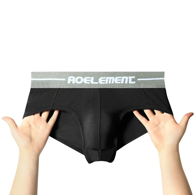 Modal capsule lift U convex men's underwear bullet separate ice silk capsule pouch briefs