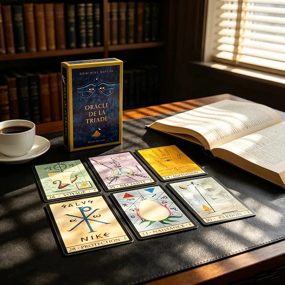 Oracle De La Triade Oracle kártyák francia változatú kártyák játék Spirituális jóslás Oracle kártyák útmutatóval kezdőknek