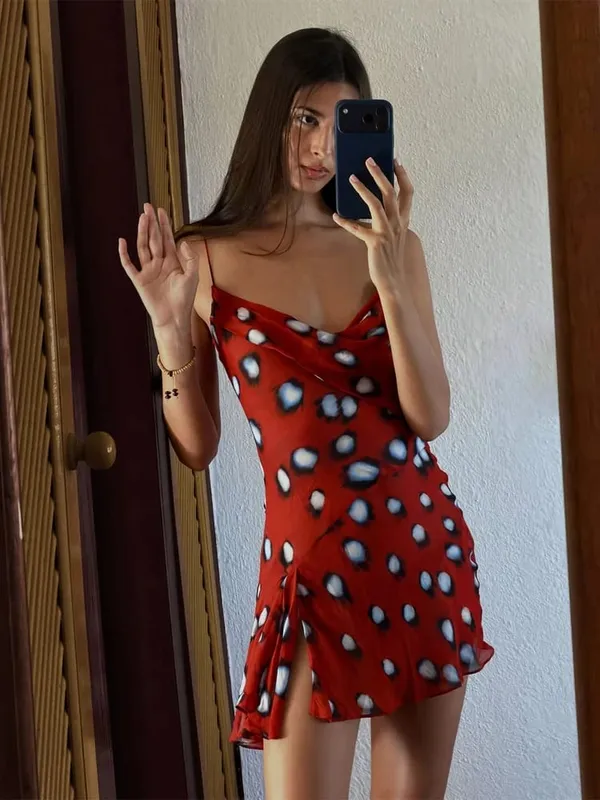 Retro Polka Dot Sling Maxi Dress Woman Sexy U-neck Sleeveless Waist-cinching Bodycon Dresses 2026 Summer Party Vacation Robes — image 9