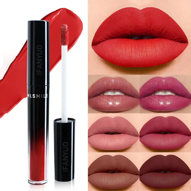 Αδιάβροχο Liquid Velvet Matte Lipstick Διαφανές ενυδατικό Λάδι χειλιών Pearlescent Rich Color Lipgloss Tint Lasting Cosmetic