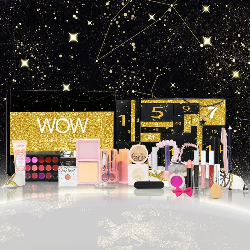 Deluxe Girls Makeup Gift Set - 24-Piece Countdown Count Surprise Box με Concealer κραγιόν και πούδρα -για δώρο γιορτών — image 2