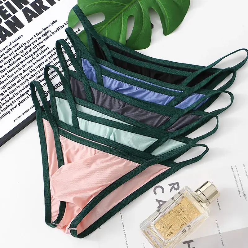 Men's Underwear Low-waist Ice Silk Briefs Breathable Soft Panties