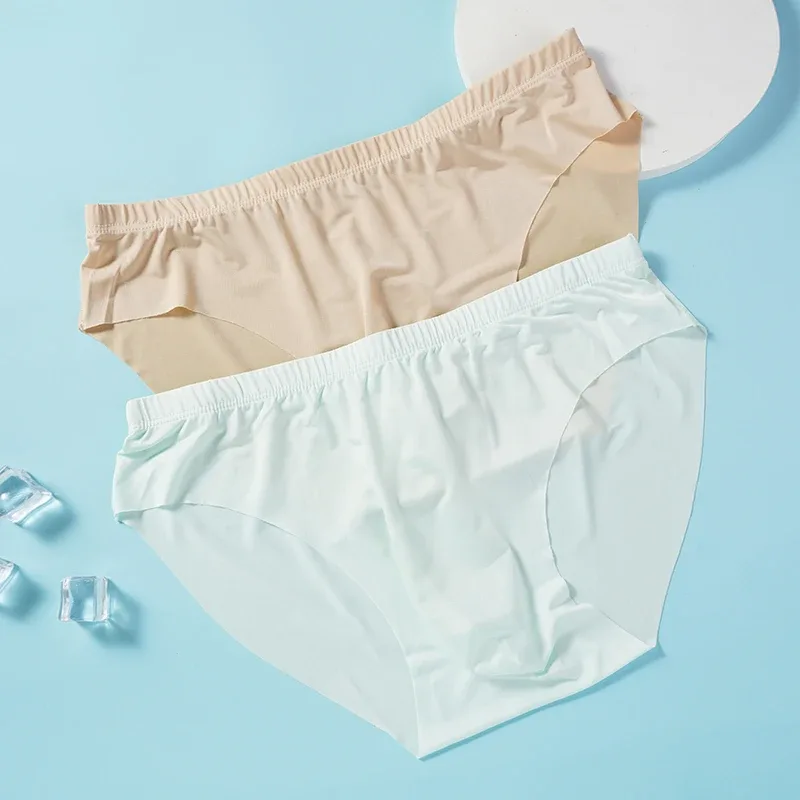 4pcs Panlalaking Ice Silk Briefs sa Tag-init Transparent na Seamless Sexy Mabilis na pagkatuyo Trendy Breathable Underwear Ultra-manipis na Panty — image 6