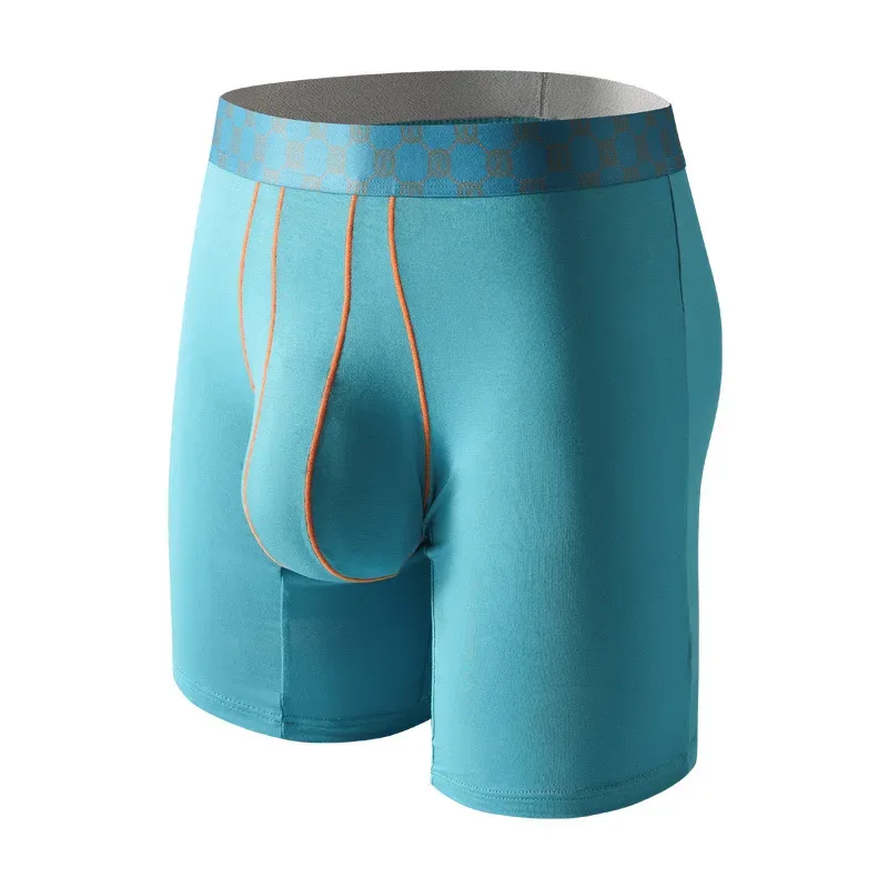 Bamboo Fiber Boxer Shorts Mens Underwear Cueca U Convex Pouch Panites Man Extended Long Underpant Male Plus Size Boxers M-XXL