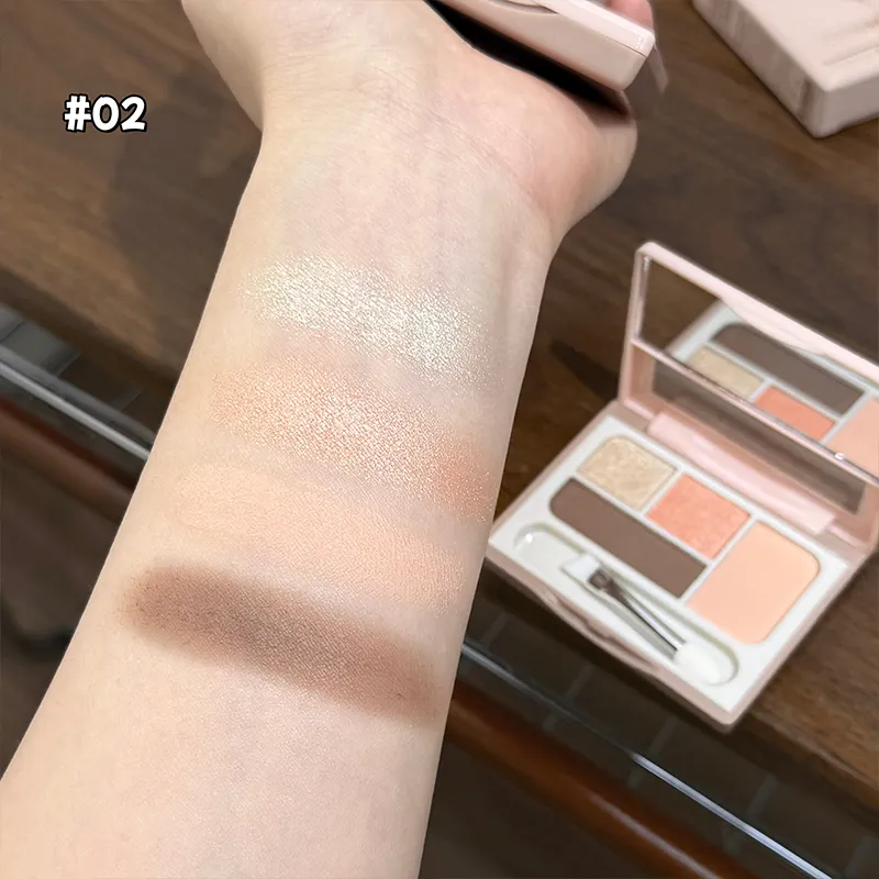 ART VALUE 4 Colors Eyeshadow Palette Glitter Pearlescent Matte Eye Shadow Shimmer Makeup Lasting Eye Makeup Contouring Highlight