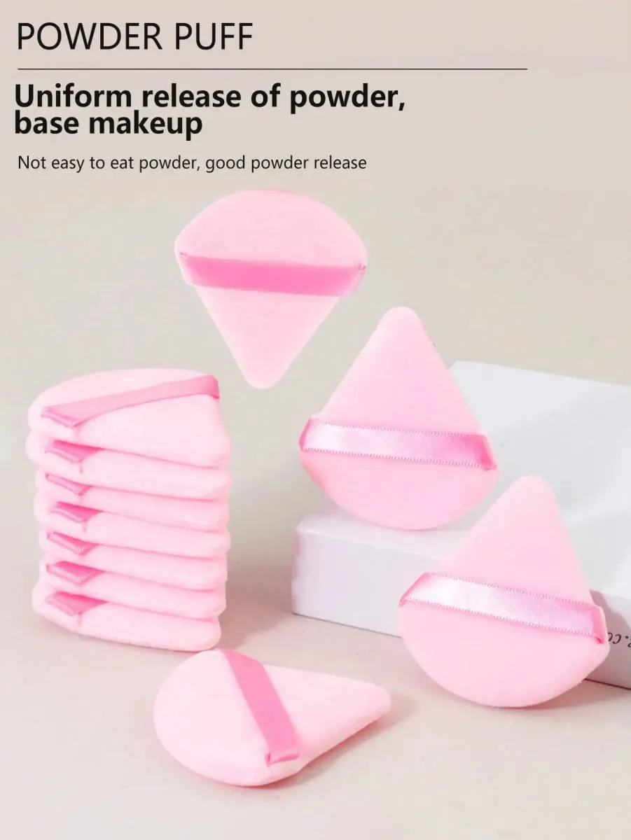 10 τμχ Triangle Velvet Powder Puff Pizza Flours Mini Face Makeup Sponge Cosmetics Ελαφρύ εργαλείο μακιγιάζ που πλένεται