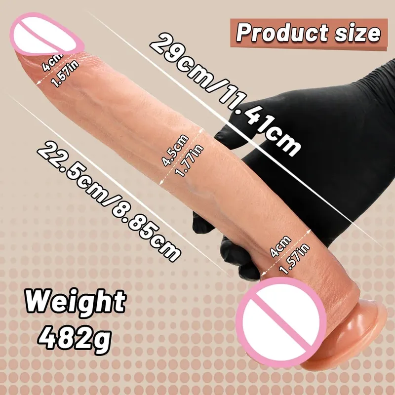 Realistic Skin/Black Dildo Silicone Long Penis Huge Dildos with Suction Cup Dick for Women Masturbation Anal Sex Toys for Adults — image 9