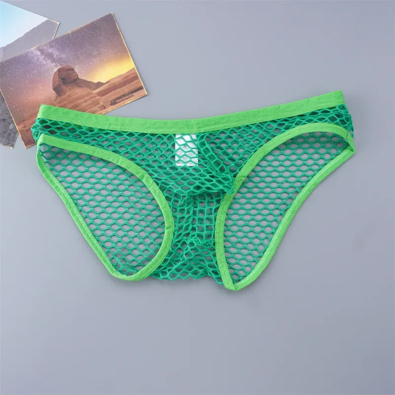 Sexy Man Fishnet Mesh Underwear See Through Male Briefs Breathable and Comfortable High Quality Low Waist Panties