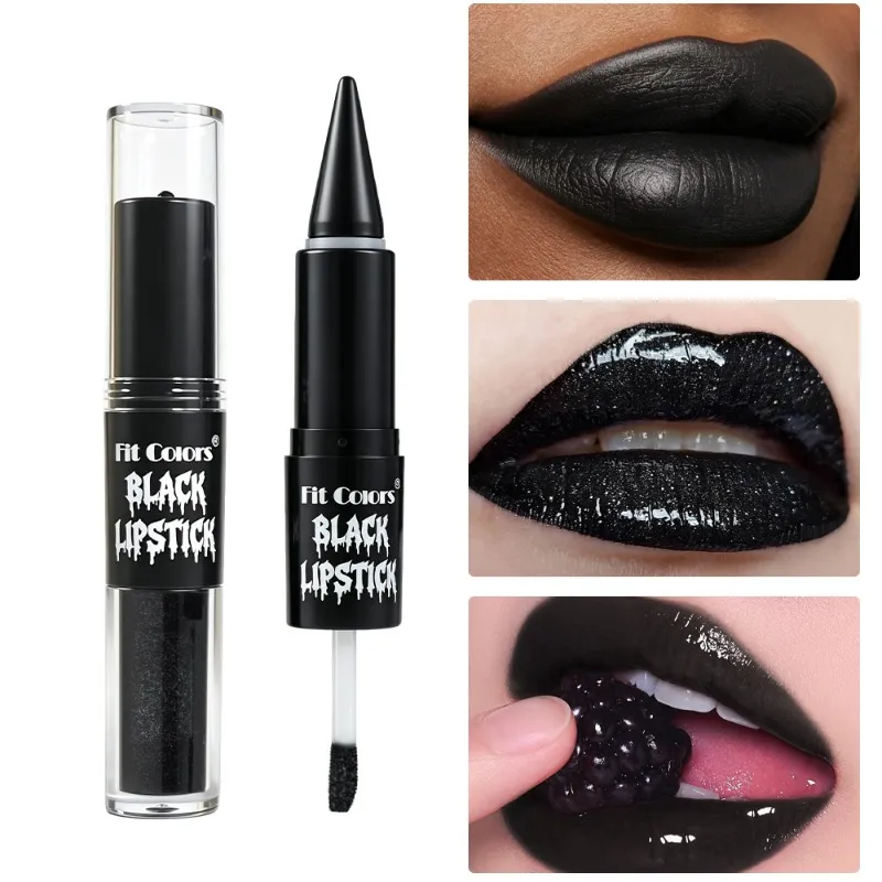 Halloween 2-in-1 Lip Gloss Matte Liner Liner Αδιάβροχο Υγρό Κραγιόν μακράς διαρκείας Ενυδατικό λαμπερό λαμπερό Lip Oil για πάρτι — image 2