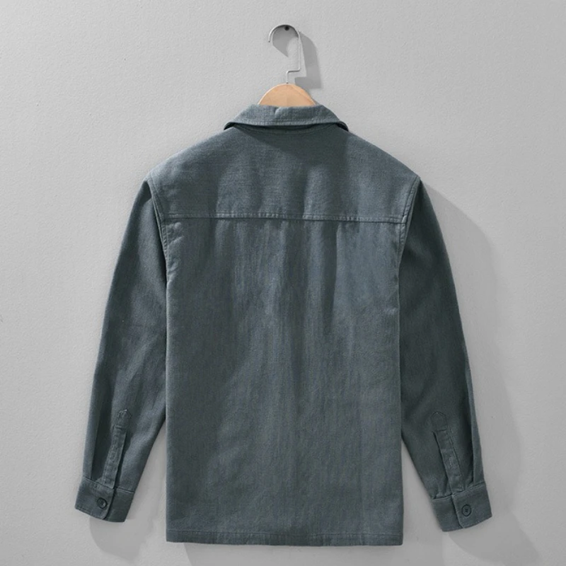 Autumn New Vintage Cotton Linen Loose Comfort Jackets for Men Seagull Collar Sense of Layering Streetwear Men Tops ECY2521