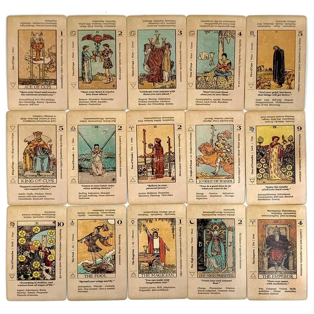 Κάρτες Ταρώ 78 τεμ. Κάρτες Fortune Telling Επιτραπέζιο Παιχνίδι Μαντείας Λέξη-κλειδί Antiqued Deck Holiday Games Χριστουγεννιάτικα δώρα — image 4