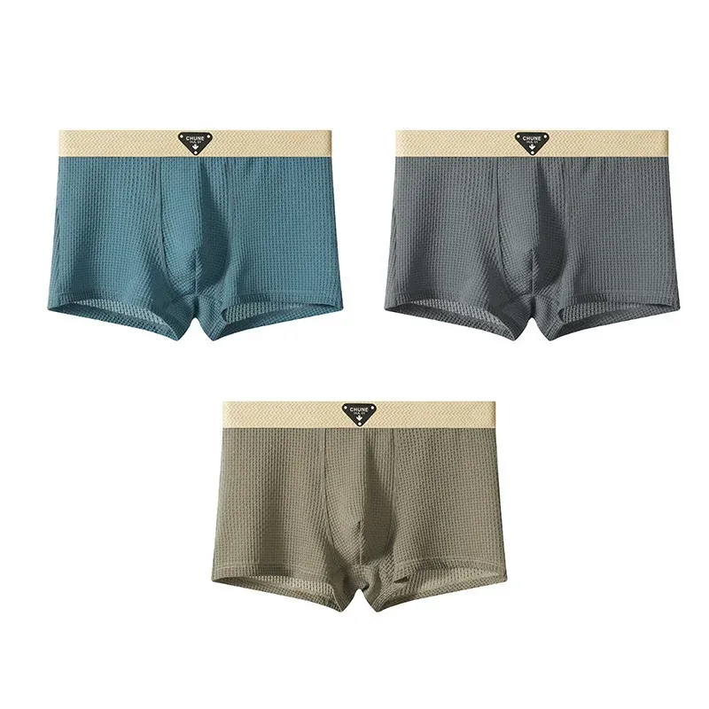 1/3PCS Men's Cool Ice Silk Boxers Shorts Summer Satin-like Solid Underpants Skin Friendly Breathable Mesh Crotch Male Underwear — image 35