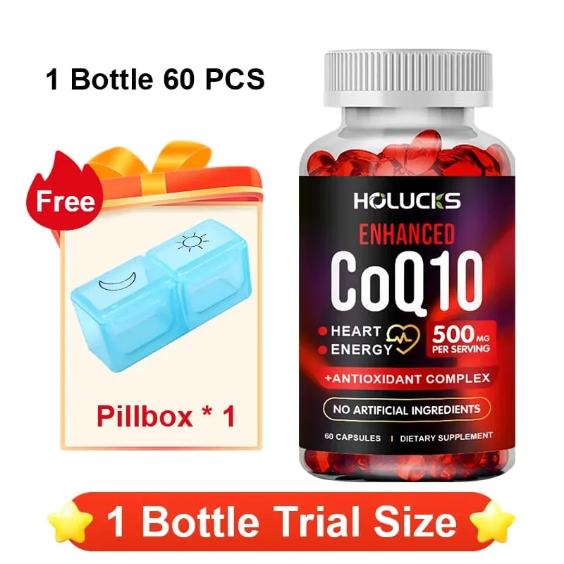 High Potency COQ10 Capsules with Turmeric Trans-Resveratrol Antioxidant & Cognitive Health Support Overall Wellness