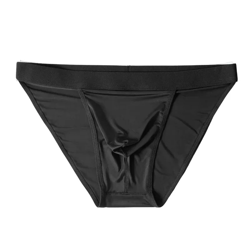 1 Piece Men's Sexy Ultra-Thin Ice Cool High Cut Briefs, Breathable Soft Stretchy Elastic Waistband Casual Daily Underwear