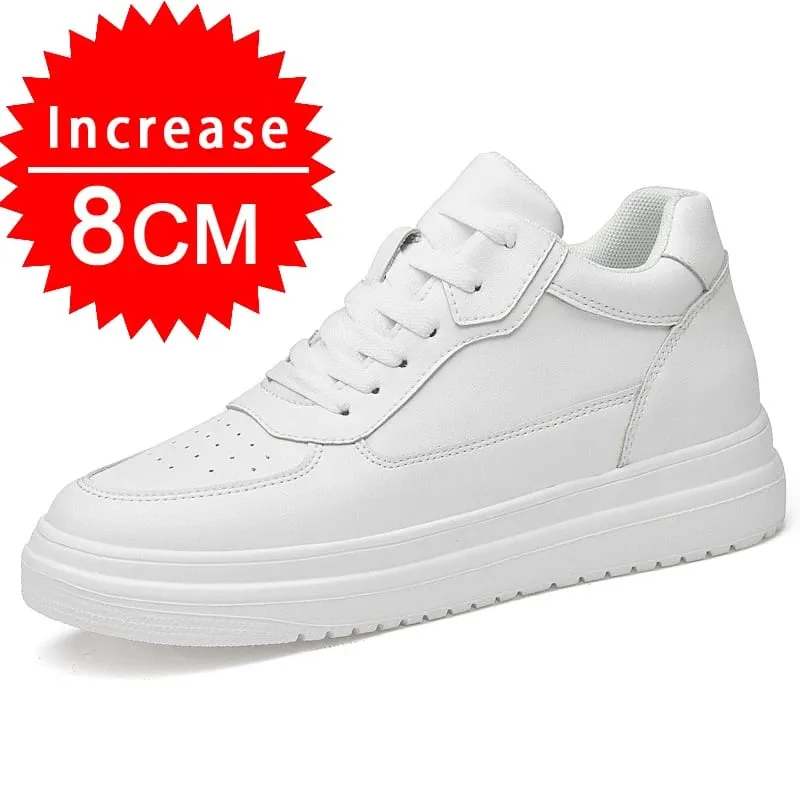 Plus Size37-46 Ανυψωτικά Αθλητικά Παπούτσια Ανδρικά Παπούτσια Ανελκυστήρας Ύψος Αύξηση Πάτος 8cm Λευκά Μαύρα Ψηλότερα Παπούτσια Ανδρικά αθλητικά παπούτσια Leisure Μόδα